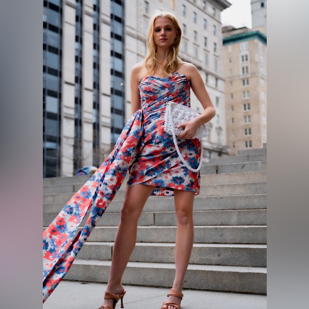 Floral Strapless Dress